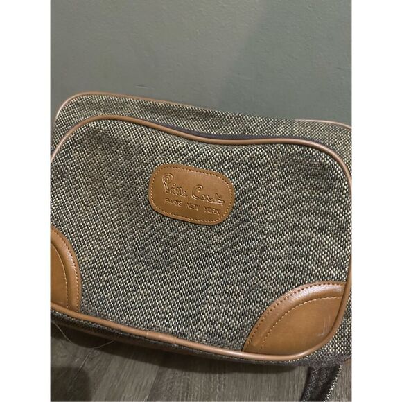 Vintage Pierre Cardin Brown Tweed Carry-On Shoulder Bag Strap Weekend Travel - Picture 6 of 15